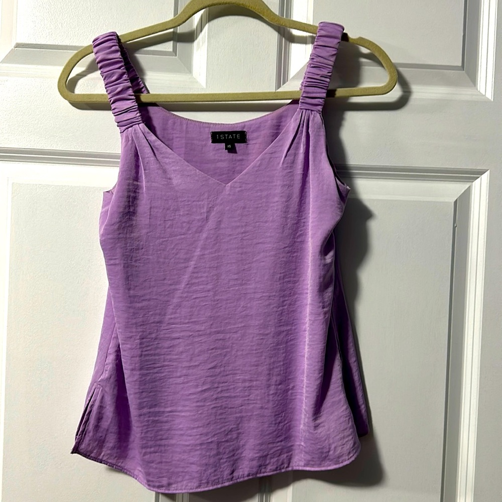 1. State purple XS silky lined tank
